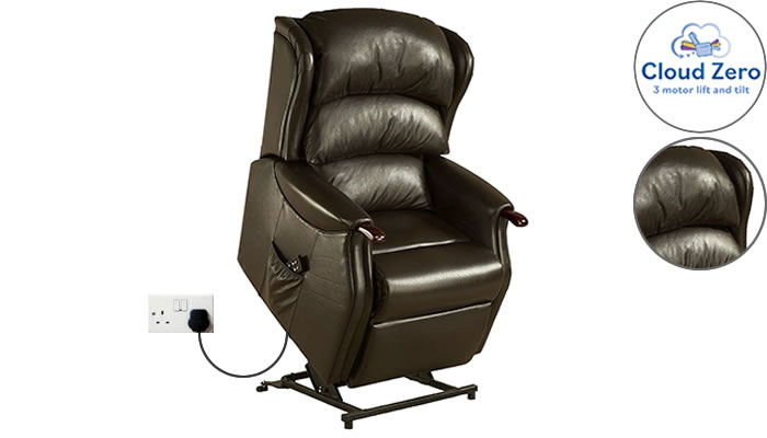 Celebrity Furniture Westbury Leather Cloud Zero Riser Recliner with Headrest